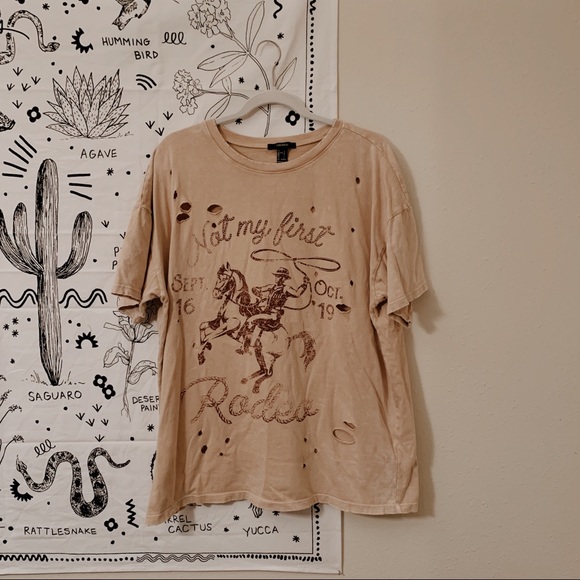 Forever 21 Tops - distressed rodeo tee
